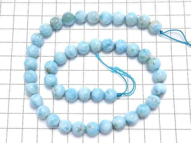 [Video][One of a kind] Larimar Pectolite AA+ Round 9mm 1strand beads (aprx.16inch/39cm) NO.102