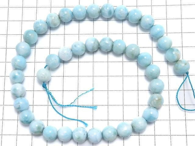 [Video][One of a kind] Larimar Pectolite AA+ Round 10mm 1strand beads (aprx.16inch/40cm) NO.103
