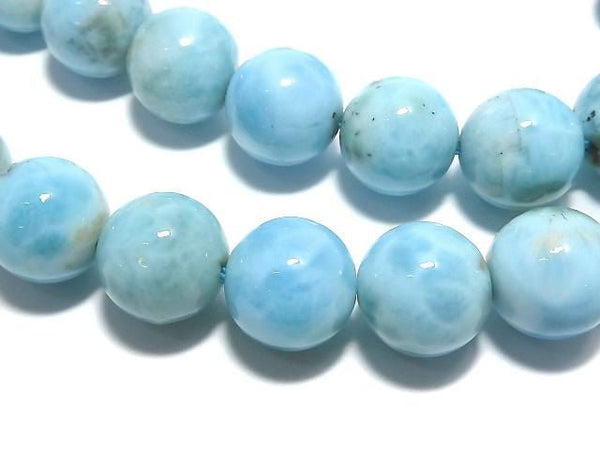 [Video][One of a kind] Larimar Pectolite AA+ Round 10mm 1strand beads (aprx.16inch/39cm) NO.105