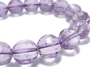 [Video][One of a kind] High Quality Rose Amethyst AAA- Mirror Faceted Round 12mm Bracelet NO.124