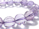 [Video][One of a kind] High Quality Rose Amethyst AAA- Mirror Faceted Round 12.5mm Bracelet NO.125