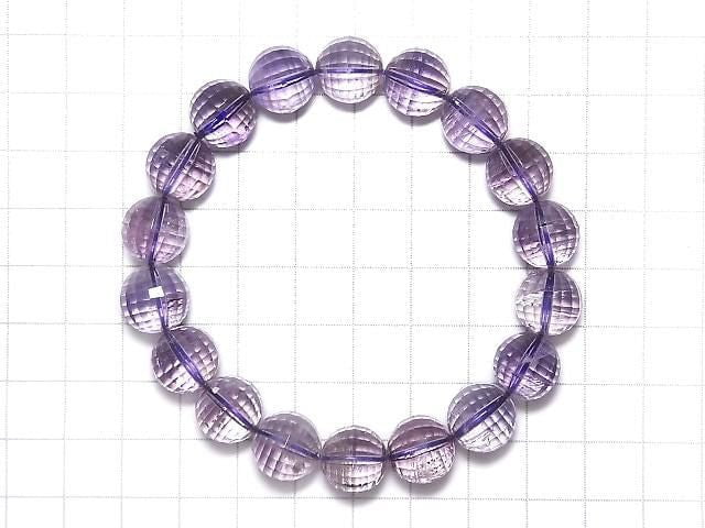 [Video][One of a kind] High Quality Rose Amethyst AAA- Mirror Faceted Round 11.5mm Bracelet NO.126