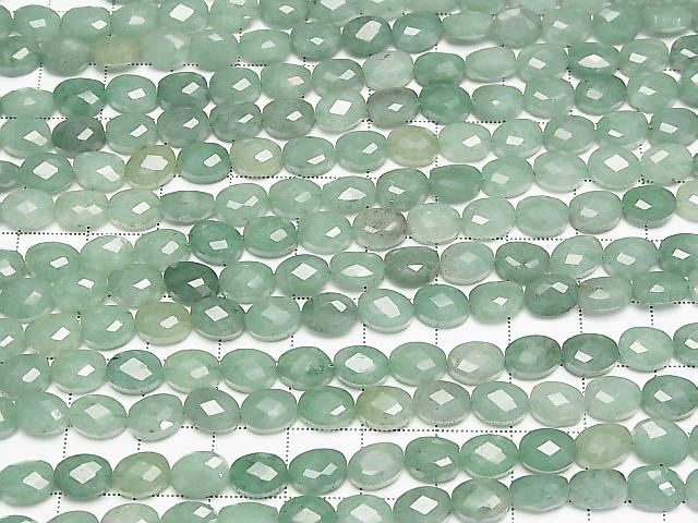 [Video] High Quality! Green Aventurine Faceted Oval 8x6mm 1strand beads (approx. 14 inches/35 cm)