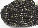 [Video]High Quality! Golden Obsidian AAA- Faceted Button Rondelle 9x9x6mm 1strand beads (aprx.15inch/36cm)