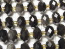 [Video] High Quality! Silver Obsidian AAA Faceted Button Rondelle 10x10x6.5mm 1strand beads (approx. 15 inches/36 cm)