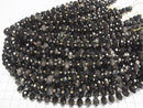 [Video] High Quality! Silver Obsidian AAA Faceted Button Rondelle 10x10x6.5mm 1strand beads (approx. 15 inches/36 cm)