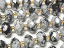 [Video] High Quality! Snowflake Obsidian Faceted Button Rondelle 10x10x6.5mm half or 1 strand beads (approx. 15 inches/36 cm)