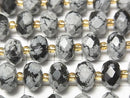[Video] High Quality! Snowflake Obsidian Faceted Button Rondelle 10x10x6.5mm half or 1 strand beads (approx. 15 inches/36 cm)