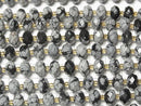 [Video] High Quality! Snowflake Obsidian Faceted Button Rondelle 10x10x6.5mm half or 1 strand beads (approx. 15 inches/36 cm)