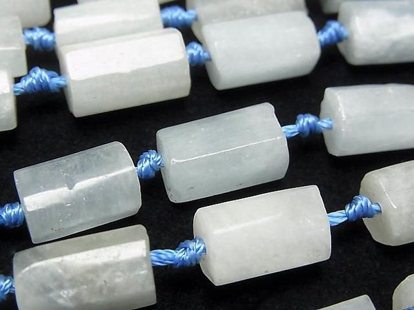 [Video] Aquamarine Rough Tube - Faceted Nugget 1 strand beads (approx. 14 inches/35 cm)