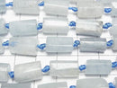 [Video] Aquamarine Rough Tube - Faceted Nugget 1 strand beads (approx. 14 inches/35 cm)