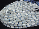 [Video] Aquamarine Rough Tube - Faceted Nugget 1 strand beads (approx. 14 inches/35 cm)