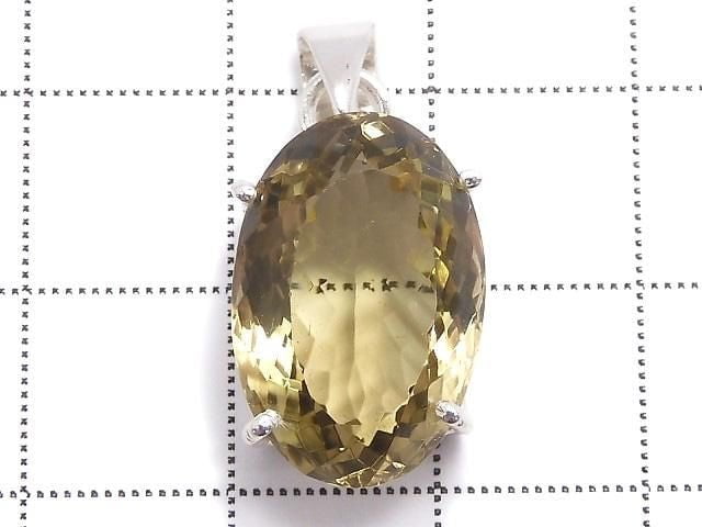 [Video][One of a kind] Lemon x Smoky Quartz AAA- Pendant Silver925 NO.34