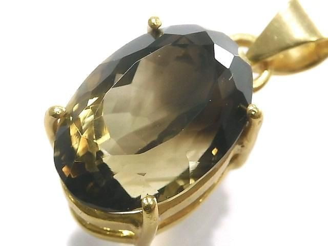 [Video][One of a kind] Lemon x Smoky Quartz AAA- Pendant 18KGP NO.38
