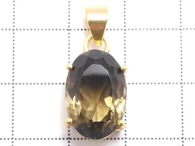 [Video][One of a kind] Lemon x Smoky Quartz AAA- Pendant 18KGP NO.38