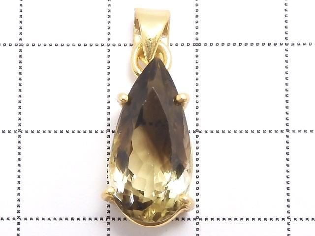 [Video][One of a kind] Lemon x Smoky Quartz AAA- Pendant 18KGP NO.39