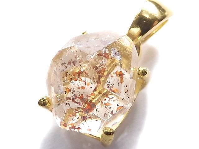 [Video][One of a kind] High Quality Lepidocrocite in Quartz AAA Pendant 18KGP NO.129