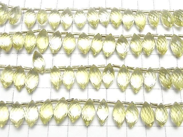 [Video]High Quality Lemon Quartz AAA Marquise Rice Faceted Briolette half or 1strand beads (aprx.7inch/17cm)