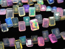 [Video] Ethiopia Multi-color Opal Rectangle Faceted half or 1strand beads (aprx.7inch/19cm)
