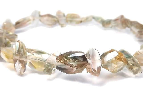 [Video][One of a kind] High Quality Oregon Sunstone AAA- Faceted Nugget Bracelet NO.11