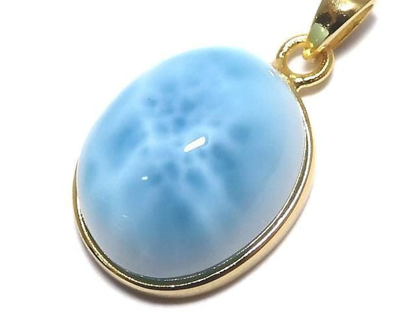 [Video][One of a kind] Larimar Pectolite AAA Pendant 18KGP NO.534