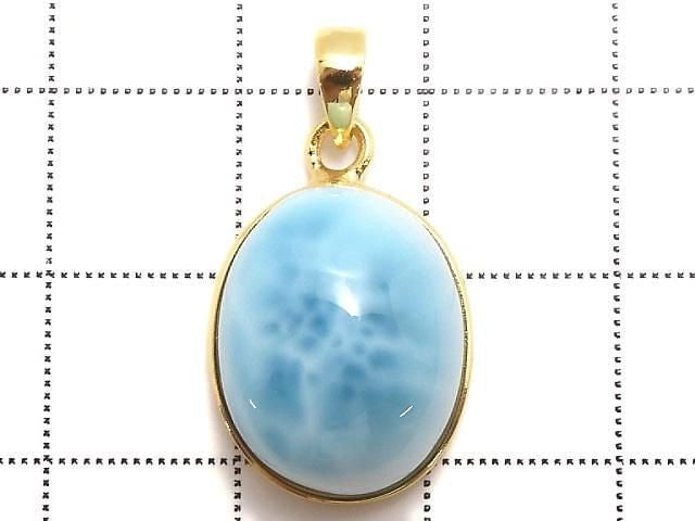 [Video][One of a kind] Larimar Pectolite AAA Pendant 18KGP NO.534