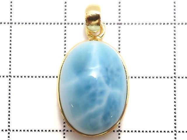 [Video][One of a kind] Larimar Pectolite AAA Pendant 18KGP NO.535