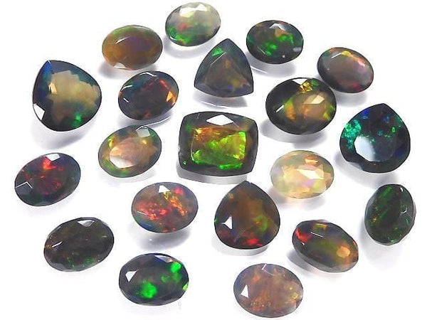 [Video][One of a kind] High Quality Black Opal AAA Loose stone Faceted 20pcs Set NO.1
