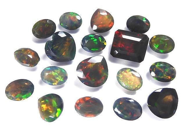 [Video][One of a kind] High Quality Black Opal AAA Loose stone Faceted 18pcs Set NO.2