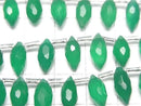 [Video] High Quality Green Onyx AAA- Marquise Rice Faceted Briolette 1strand beads (approx. 6 inches/16 cm)