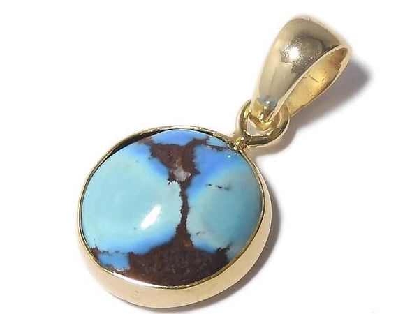 [Video][One of a kind] Kazakhstan Golden Hill Turquoise Pendant 18KGP NO.8
