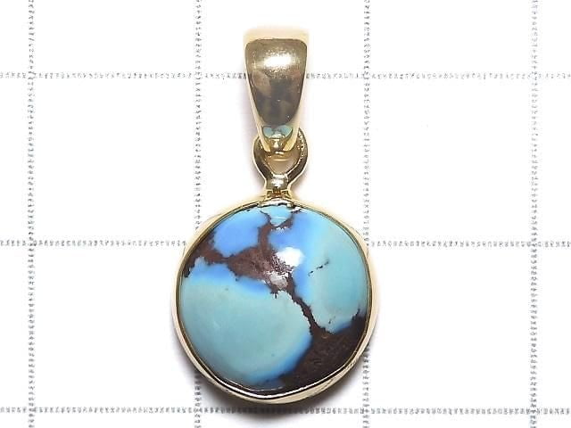 [Video][One of a kind] Kazakhstan Golden Hill Turquoise Pendant 18KGP NO.8
