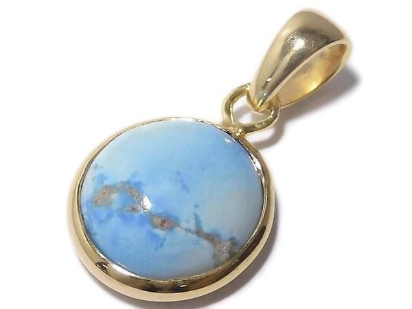 [Video][One of a kind] Kazakhstan Golden Hill Turquoise Pendant 18KGP NO.10