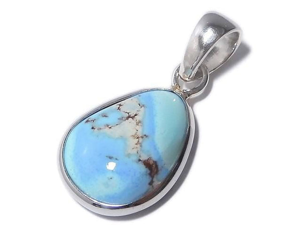 [Video][One of a kind] Kazakhstan Golden Hill Turquoise Pendant Silver925 NO.17