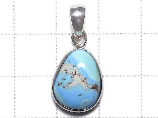 [Video][One of a kind] Kazakhstan Golden Hill Turquoise Pendant Silver925 NO.17