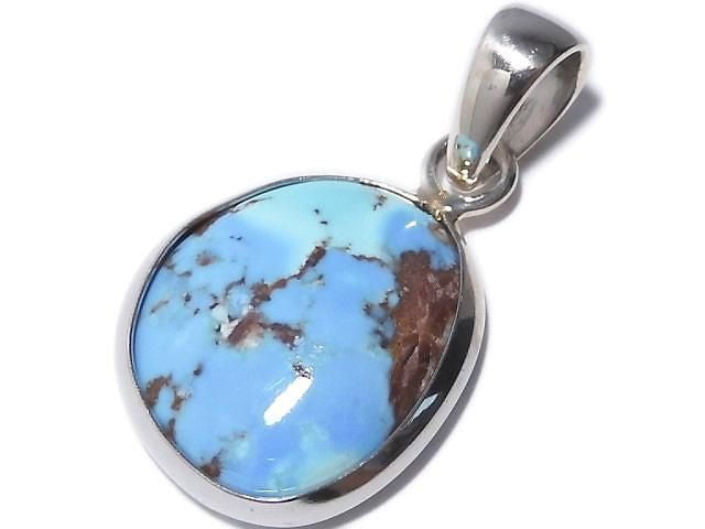 [Video][One of a kind] Kazakhstan Golden Hill Turquoise Pendant Silver925 NO.19