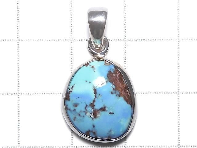 [Video][One of a kind] Kazakhstan Golden Hill Turquoise Pendant Silver925 NO.19