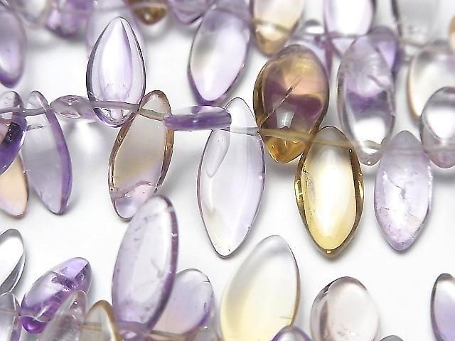 [Video]High Quality Amethyst x Citrine AA++ Marquise (Smooth) 1strand beads (aprx.7inch/18cm)