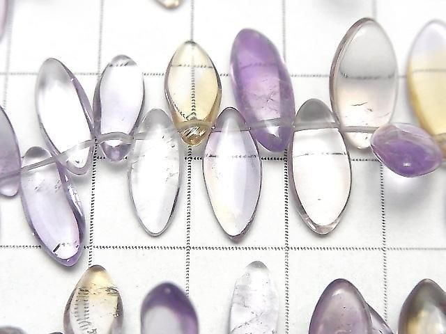 [Video]High Quality Amethyst x Citrine AA++ Marquise (Smooth) 1strand beads (aprx.7inch/18cm)