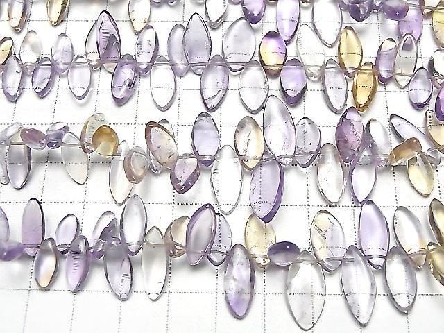 [Video]High Quality Amethyst x Citrine AA++ Marquise (Smooth) 1strand beads (aprx.7inch/18cm)