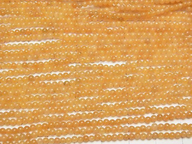 Yellow-Orange Jade Round 2mm 1strand beads (aprx.15inch/38cm)