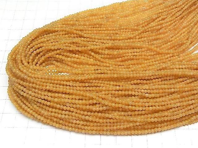 Yellow-Orange Jade Round 2mm 1strand beads (aprx.15inch/38cm)
