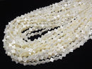 [Video] High Quality White Shell (Silver-lip Oyster) Clover (Both Side Finish) 6x6mm 1/4 or 1strand beads (approx. 15 inches/38 cm)
