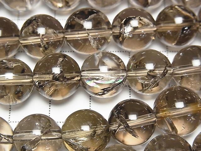 [Video] Smoky Iris Quartz AAA- Round 12mm [Light color] half or 1strand beads (aprx.15inch/37cm)