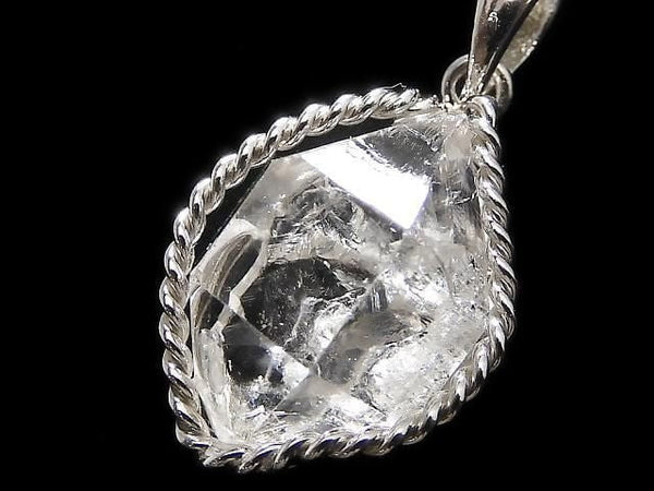 [Video][One of a kind] NYHerkimer Diamond Pendant Silver925 NO.1