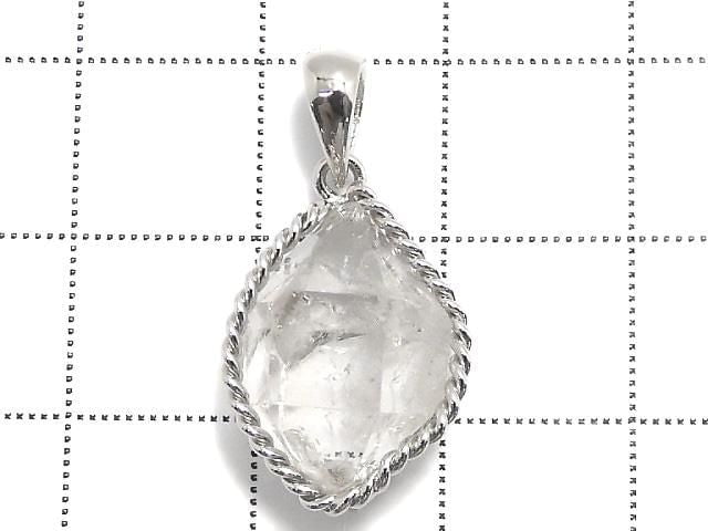 [Video][One of a kind] NYHerkimer Diamond Pendant Silver925 NO.1
