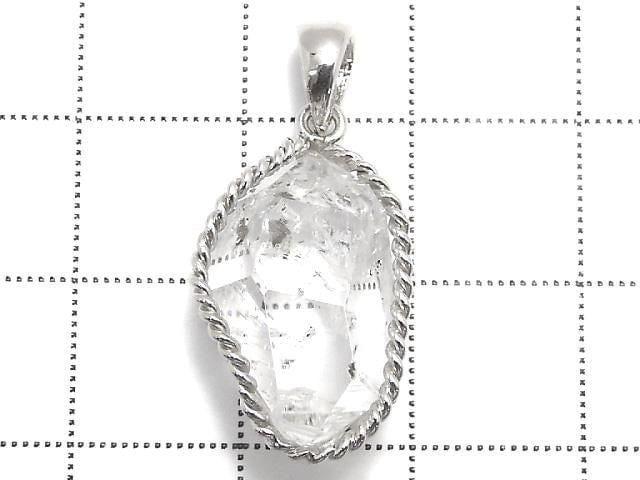 [Video][One of a kind] NYHerkimer Diamond Pendant Silver925 NO.7