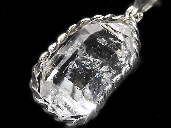 [Video][One of a kind] NYHerkimer Diamond Pendant Silver925 NO.10