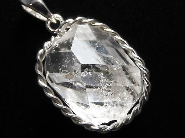 [Video][One of a kind] NYHerkimer Diamond Pendant Silver925 NO.17