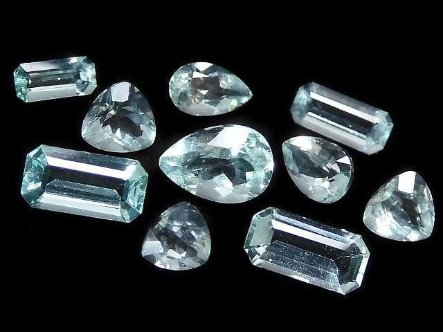 [Video][One of a Kind] High Quality Color Change Fluorite Loose Stone Faceted 10pcs Set No.12